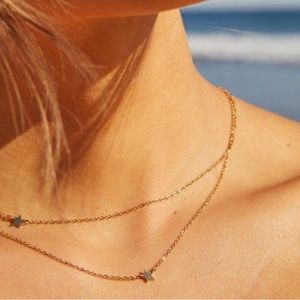 Star Double Necklace - Gold - Jennifer Zeuner